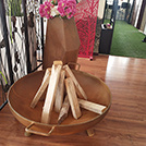 BRASERO CORTEN 90cm AVEC POIGNÉES