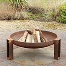 BRASERO ROND SUR PIEDS 60cm ACIER CORTEN