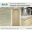 FEUILLE PIERRE SOUPLE SQUARE LINE STONE BEIGE 2800x1200